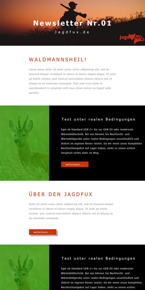 Jagdfux Newsletter Anmeldung