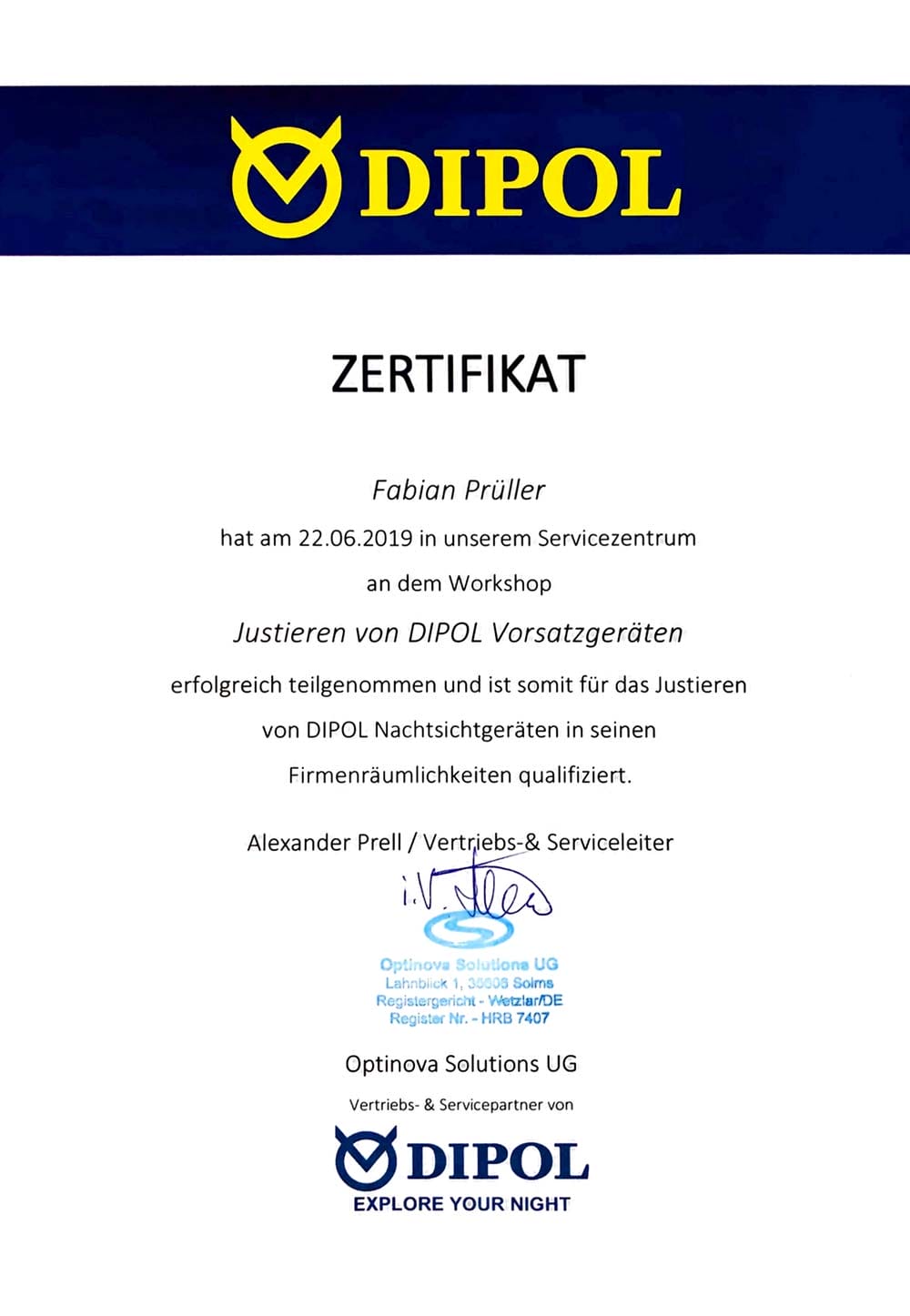 Jagdfux Zertifikat Dipol Justierung Jagdfux Zertifikat Dipol Justierung